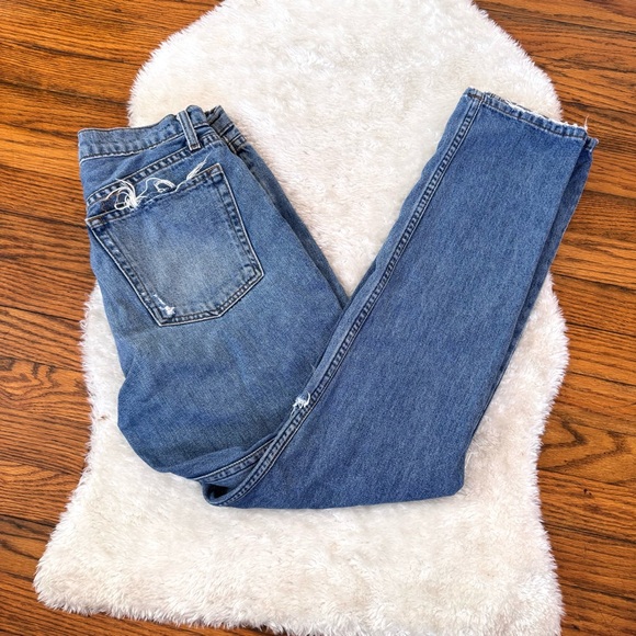 Reformation The Julia High Rise Cigarette Jean in Antigua Wash Distressed Sz 29 - Picture 13 of 15